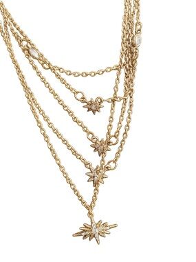 Gold Starburst Pendant Necklace - Women Jewelry Necklaces